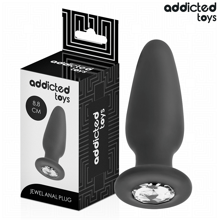 ADDICTED TOYS - KOREK ANALNY Z KLEJNOTEM SILIKONOWY ROZMIAR S 8,8 CM
