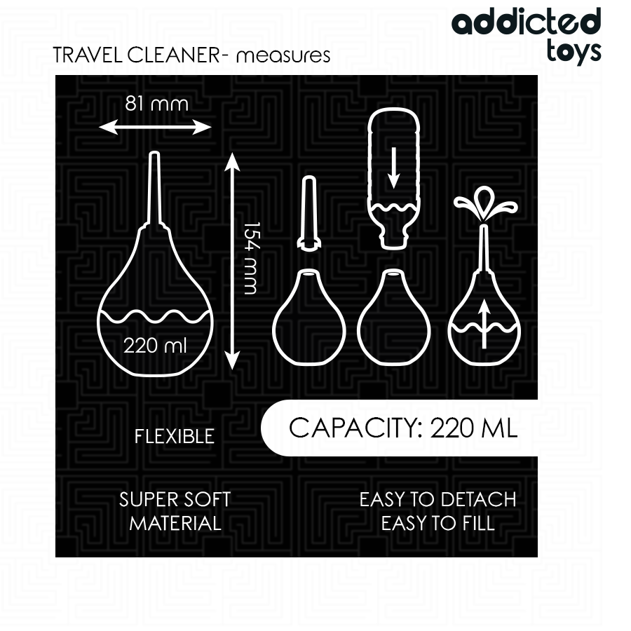 ADDICTED TOYS - PODRÓŻNY ANALNY ŚRODEK CZYSZCZĄCY ROZMIAR L 220 ML