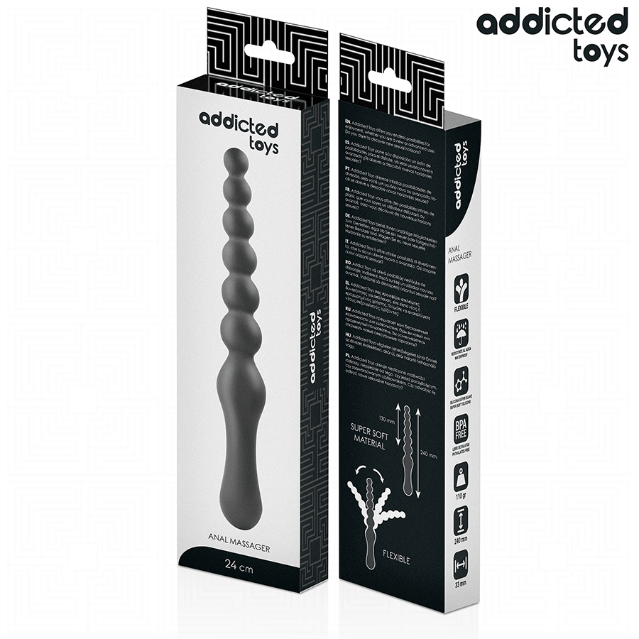 ADDICTED TOYS - PODWÓJNY ANALNY MASAŻER SILIKONOWY 24 CM