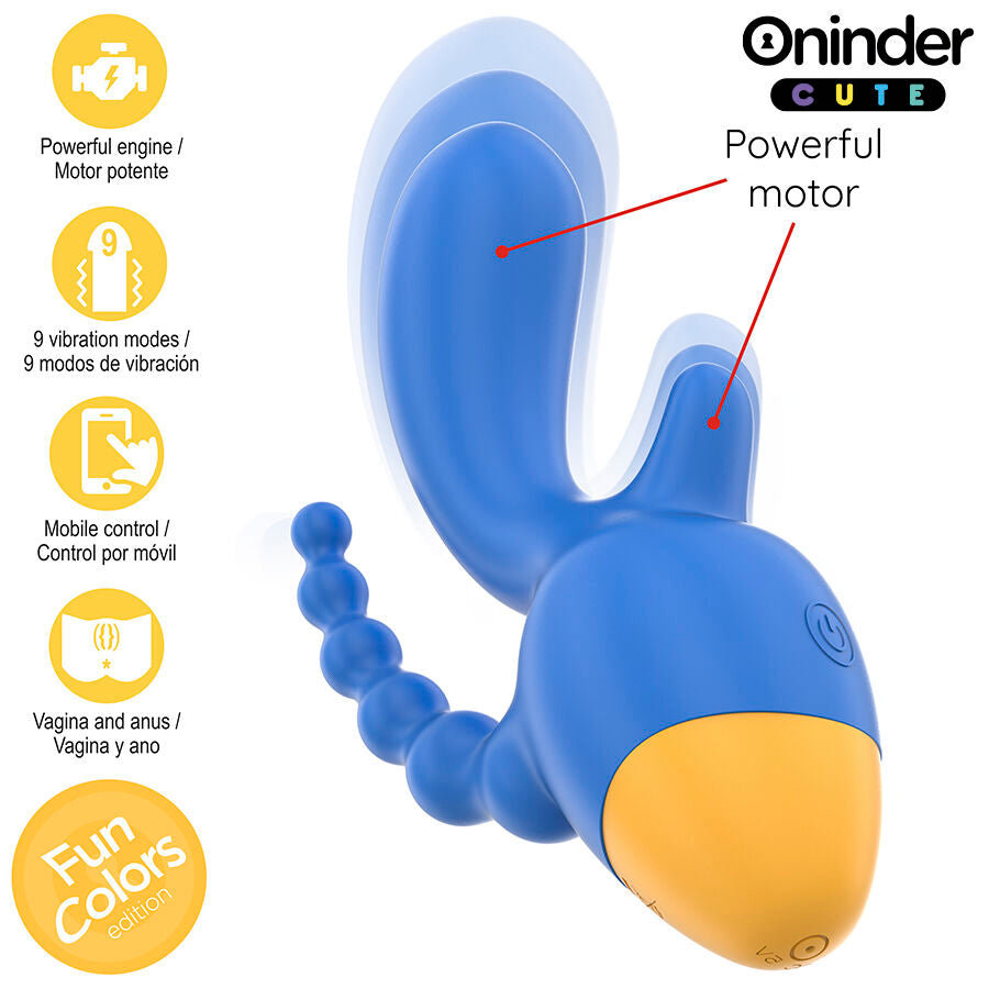 ONINDER CUTE - WIBRATOR POTRÓJNY LOVE 3 SOME - DARMOWA APLIKACJA NA CAŁYM ŚWIECIE