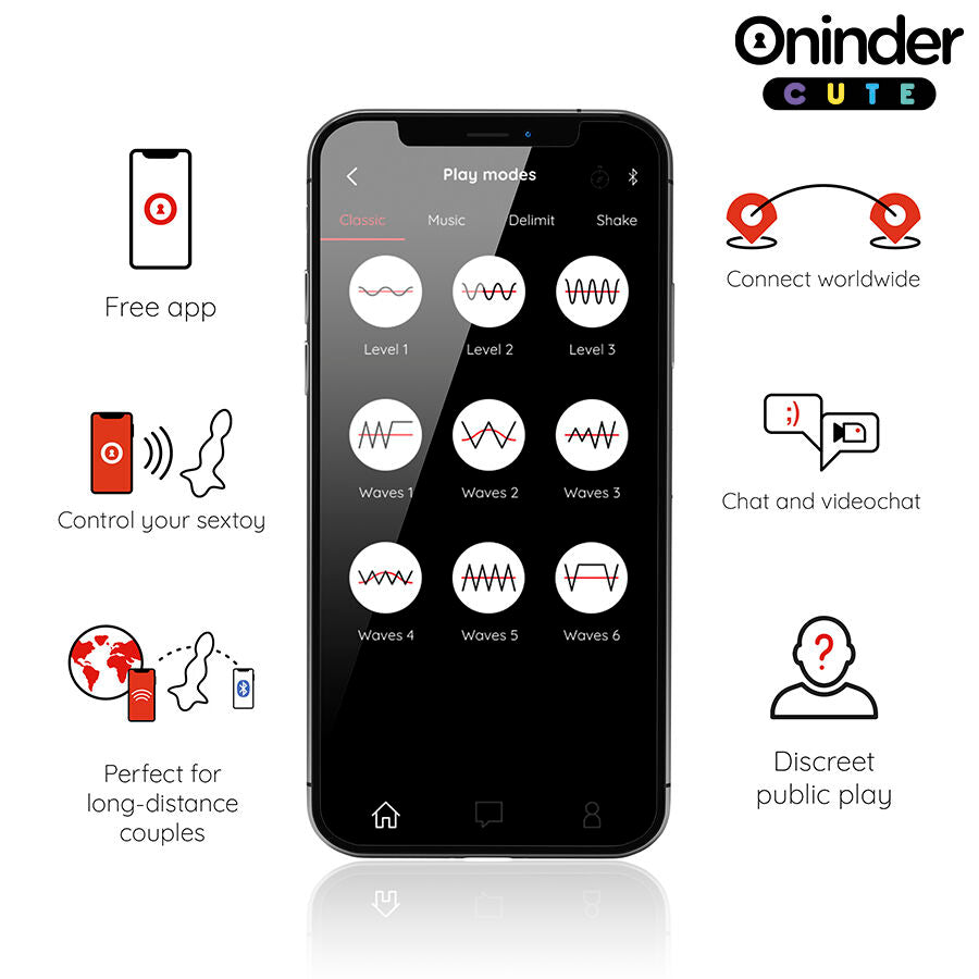 ONINDER CUTE - WIBRUJĄCY KOREK ANALNY DILATOR - DARMOWA APLIKACJA NA CAŁYM ŚWIECIE