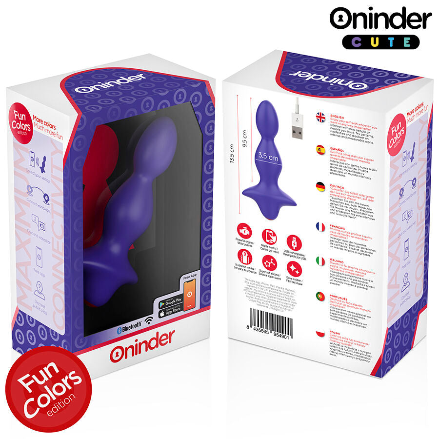 ONINDER CUTE - WIBRUJĄCY KOREK ANALNY DILATOR - DARMOWA APLIKACJA NA CAŁYM ŚWIECIE