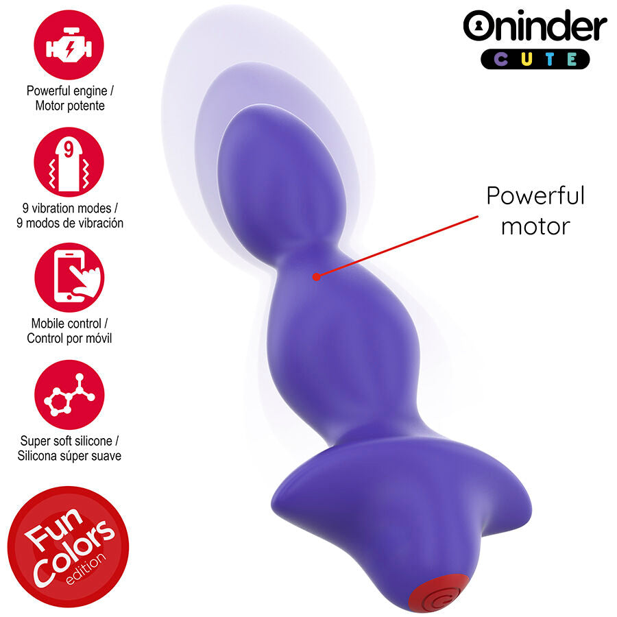 ONINDER CUTE - WIBRUJĄCY KOREK ANALNY DILATOR - DARMOWA APLIKACJA NA CAŁYM ŚWIECIE