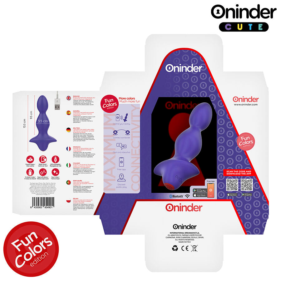 ONINDER CUTE - WIBRUJĄCY KOREK ANALNY DILATOR - DARMOWA APLIKACJA NA CAŁYM ŚWIECIE
