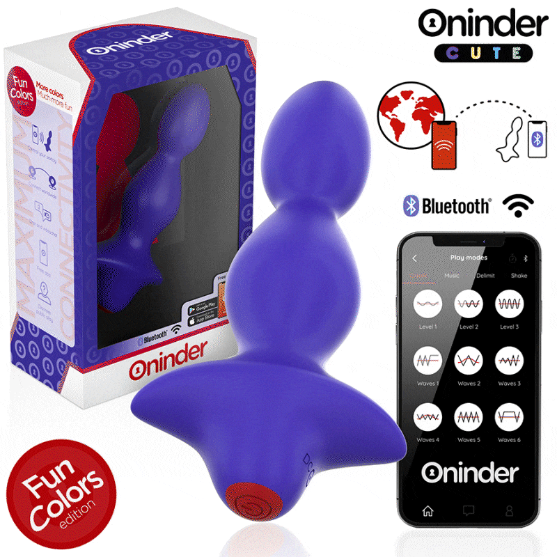 ONINDER CUTE - WIBRUJĄCY KOREK ANALNY DILATOR - DARMOWA APLIKACJA NA CAŁYM ŚWIECIE