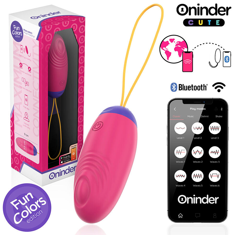 ONINDER CUTE - LOVE PLEASURE WIBRUJĄCA FALUJĄCA SILIKONOWA JAJECZKO - BEZPŁATNA GLOBALNA APLIKACJA