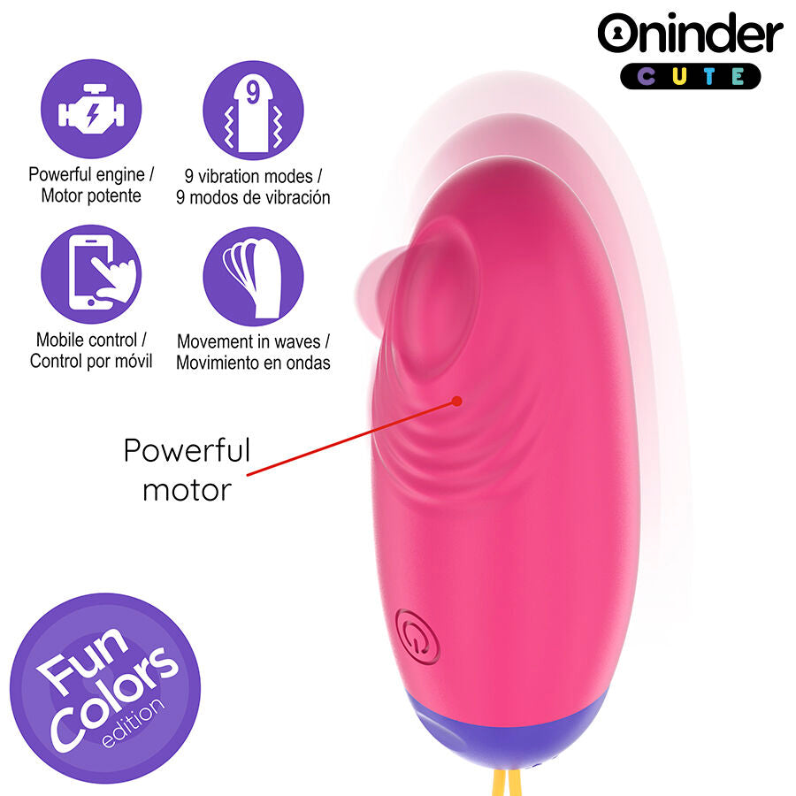 ONINDER CUTE - LOVE PLEASURE WIBRUJĄCA FALUJĄCA SILIKONOWA JAJECZKO - BEZPŁATNA GLOBALNA APLIKACJA