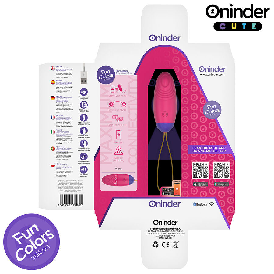 ONINDER CUTE - LOVE PLEASURE WIBRUJĄCA FALUJĄCA SILIKONOWA JAJECZKO - BEZPŁATNA GLOBALNA APLIKACJA