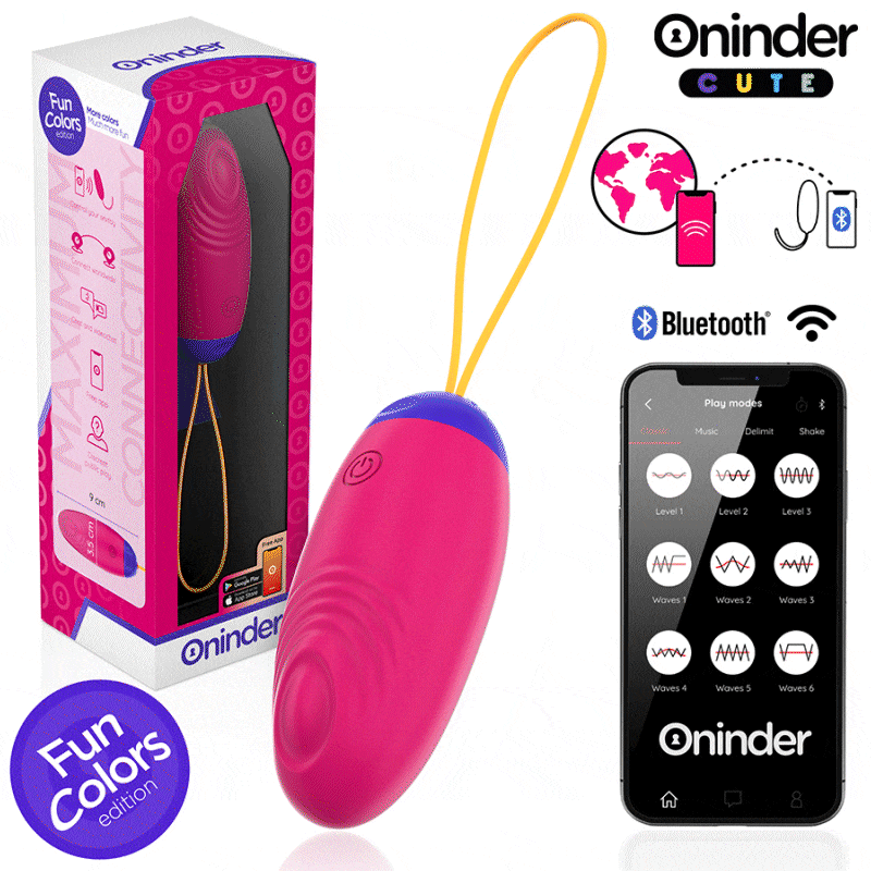 ONINDER CUTE - LOVE PLEASURE WIBRUJĄCA FALUJĄCA SILIKONOWA JAJECZKO - BEZPŁATNA GLOBALNA APLIKACJA