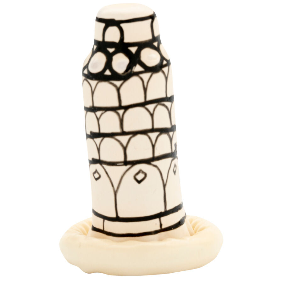 CONDOMERIE - HANDPAINTED NOVELTY CONDOMS PISA TOWER