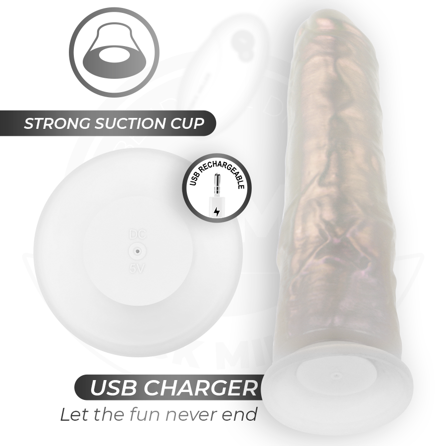 COCK MILLER – DILDO Z PRZYSSAWKĄ, ŚWIATŁAMI I WIBRACJAMI Z PILOTEM BIAŁY 21,5 CM