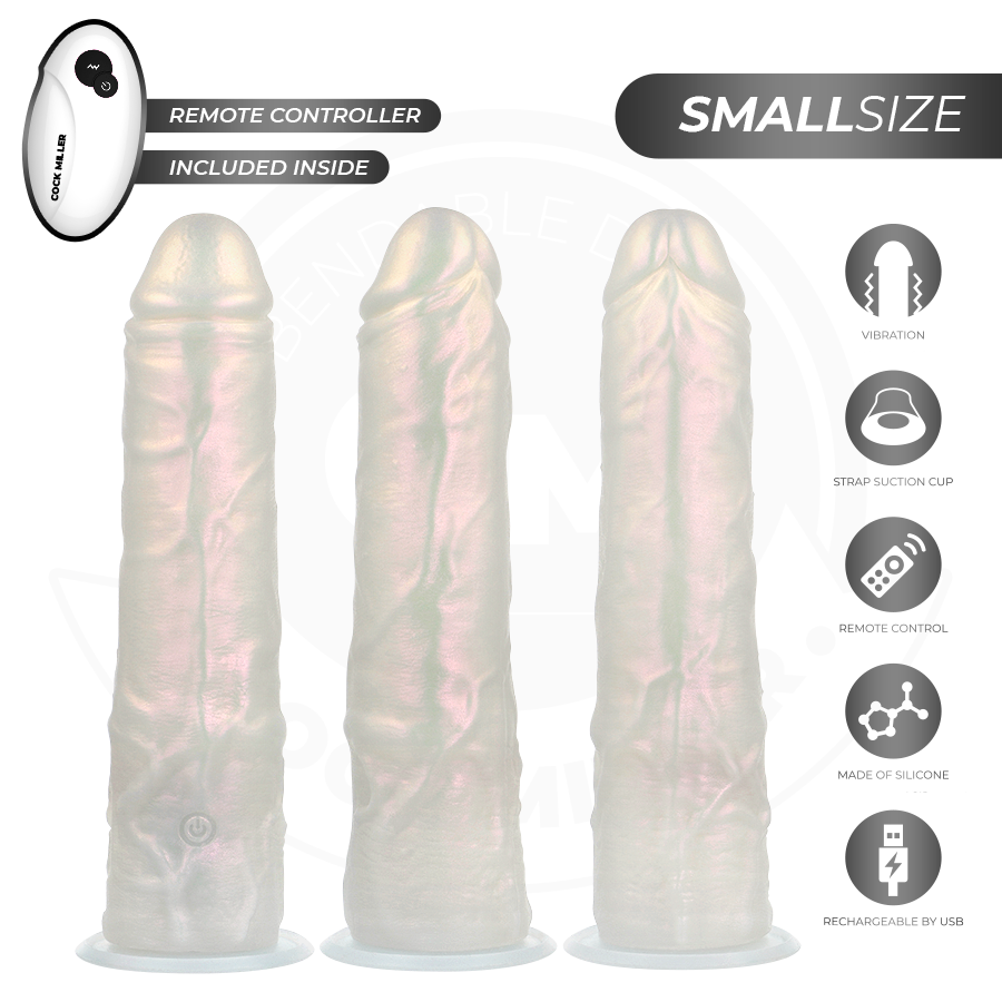COCK MILLER - DILDO Z PRZYSSAWKĄ, ŚWIATŁAMI I WIBRACJAMI Z PILOTEM BIAŁY 19,5 CM