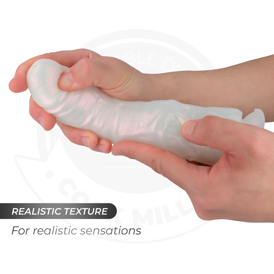 COCK MILLER - DILDO Z PRZYSSAWKĄ, ŚWIATŁAMI I WIBRACJAMI Z PILOTEM BIAŁY 19,5 CM