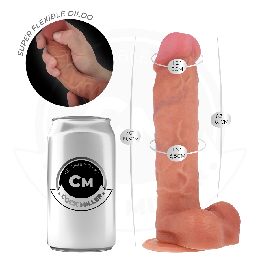 COCK MILLER - HYPERREALISTYCZNE, RUCHOME DILDO 19,3 CM
