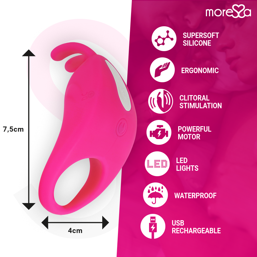 MORESSA - BRAD PREMIUM SILIKONOWY AKUMULATOROWY RÓŻOWY