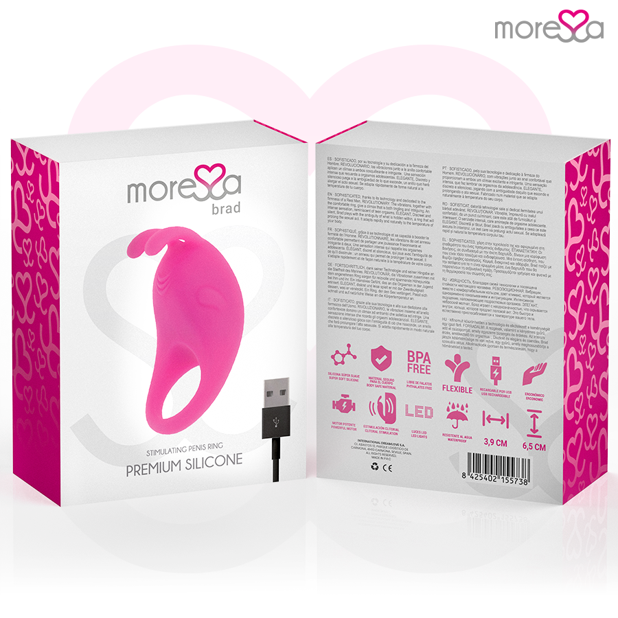 MORESSA - BRAD PREMIUM SILIKONOWY AKUMULATOROWY RÓŻOWY