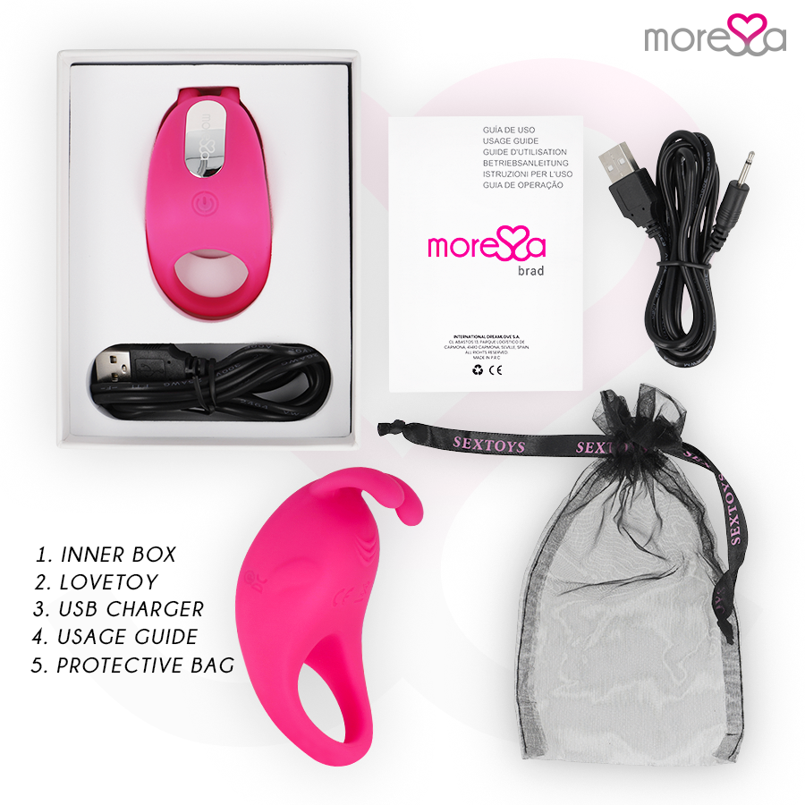 MORESSA - BRAD PREMIUM SILIKONOWY AKUMULATOROWY RÓŻOWY