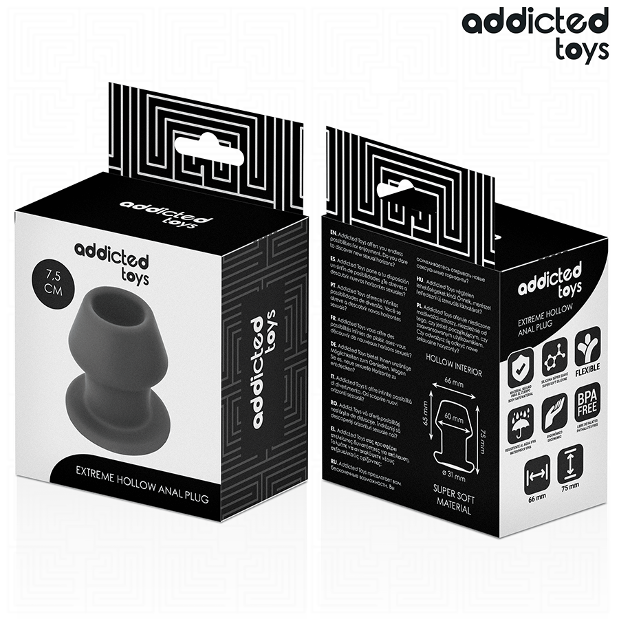 ADDICTED TOYS - EKSTREMALNY PUSTY KOREK ANALNY SILIKONOWY ROZMIAR S 7,5 CM