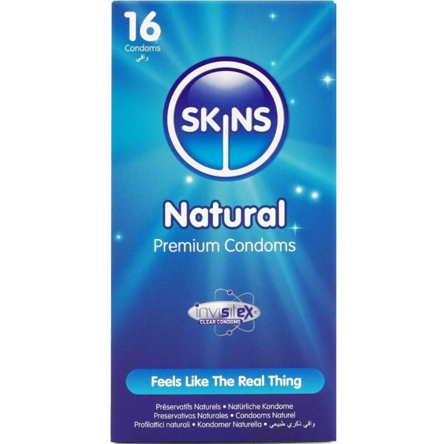 SKINS - NATURALNE PREMIOWE PREZERWATYWY OPAKOWANIE 16 SZTUK
