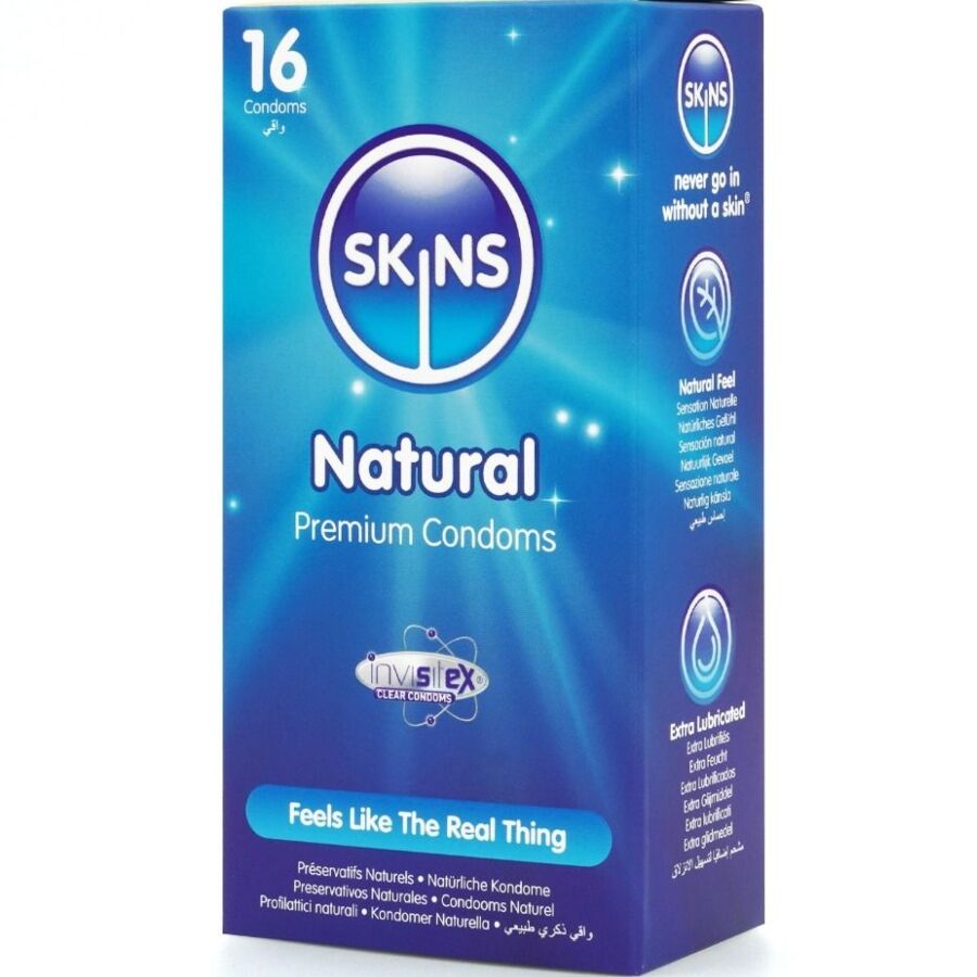 SKINS - NATURALNE PREMIOWE PREZERWATYWY OPAKOWANIE 16 SZTUK