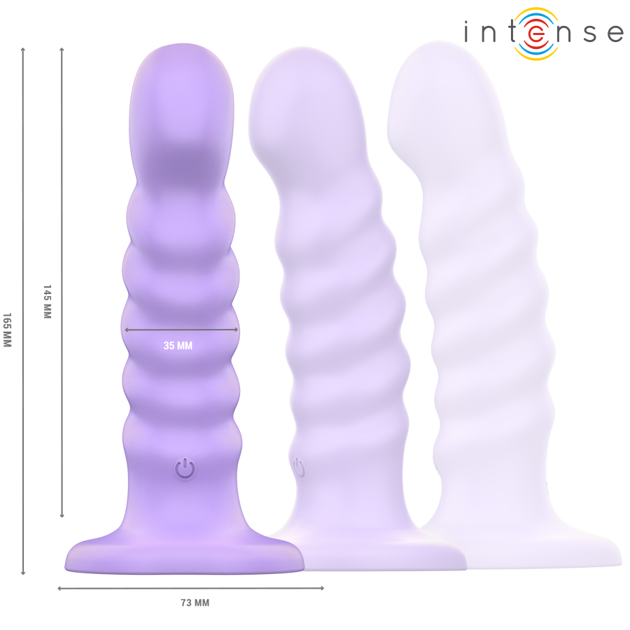 INTENSE - BRENDA WIBRATOR ROZMIAR M SPIRALNY WZÓR 10 WIBRACJI FIOLETOWY ZDALNE STEROWANIE