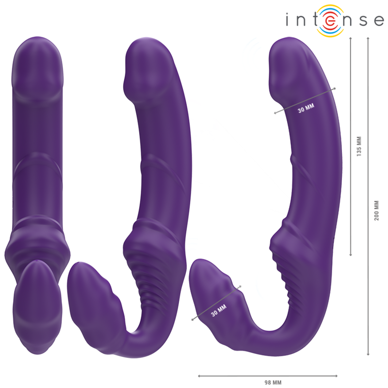 INTENSE - WIBRATOR JILL DOUBLE 20 CM FIOLETOWY Z PILOTEM