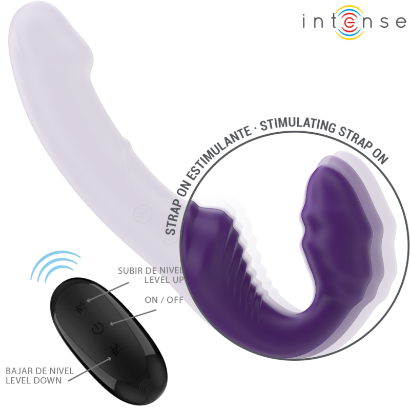 INTENSE - WIBRATOR JILL DOUBLE 20 CM FIOLETOWY Z PILOTEM