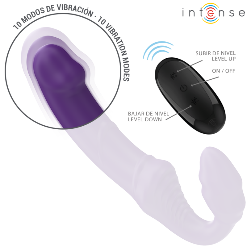 INTENSE - WIBRATOR JILL DOUBLE 20 CM FIOLETOWY Z PILOTEM