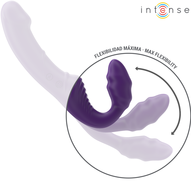 INTENSE - WIBRATOR JILL DOUBLE 20 CM FIOLETOWY Z PILOTEM