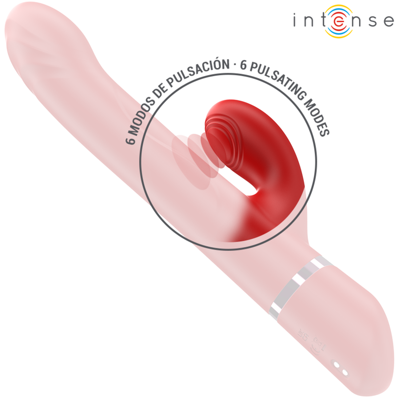 INTENSE - WIBRATOR WIELOFUNKCYJNY LELE OBROTOWY I OSCYLACYJNY Z FUNKCJĄ STYMULACJI CZERWONY