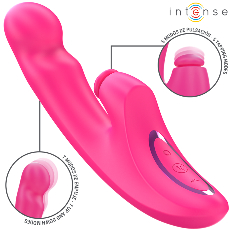 INTENSE - WIBRATOR EMI 13,5 CM WIELOFUNKCYJNY 3 W 1 10 WIBRACJI RÓŻOWY