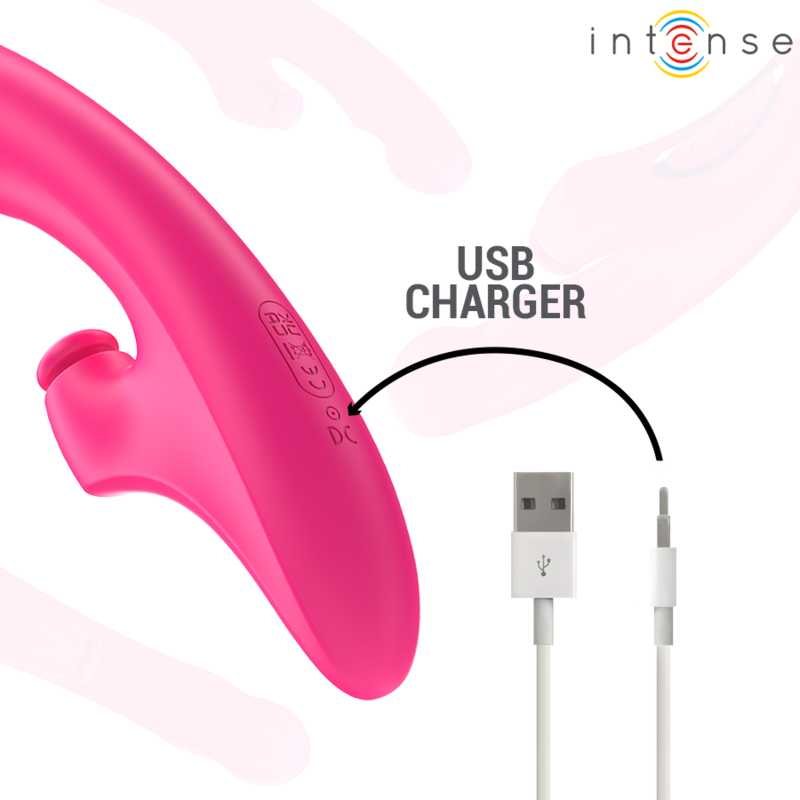 INTENSE - WIBRATOR EMI 13,5 CM WIELOFUNKCYJNY 3 W 1 10 WIBRACJI RÓŻOWY