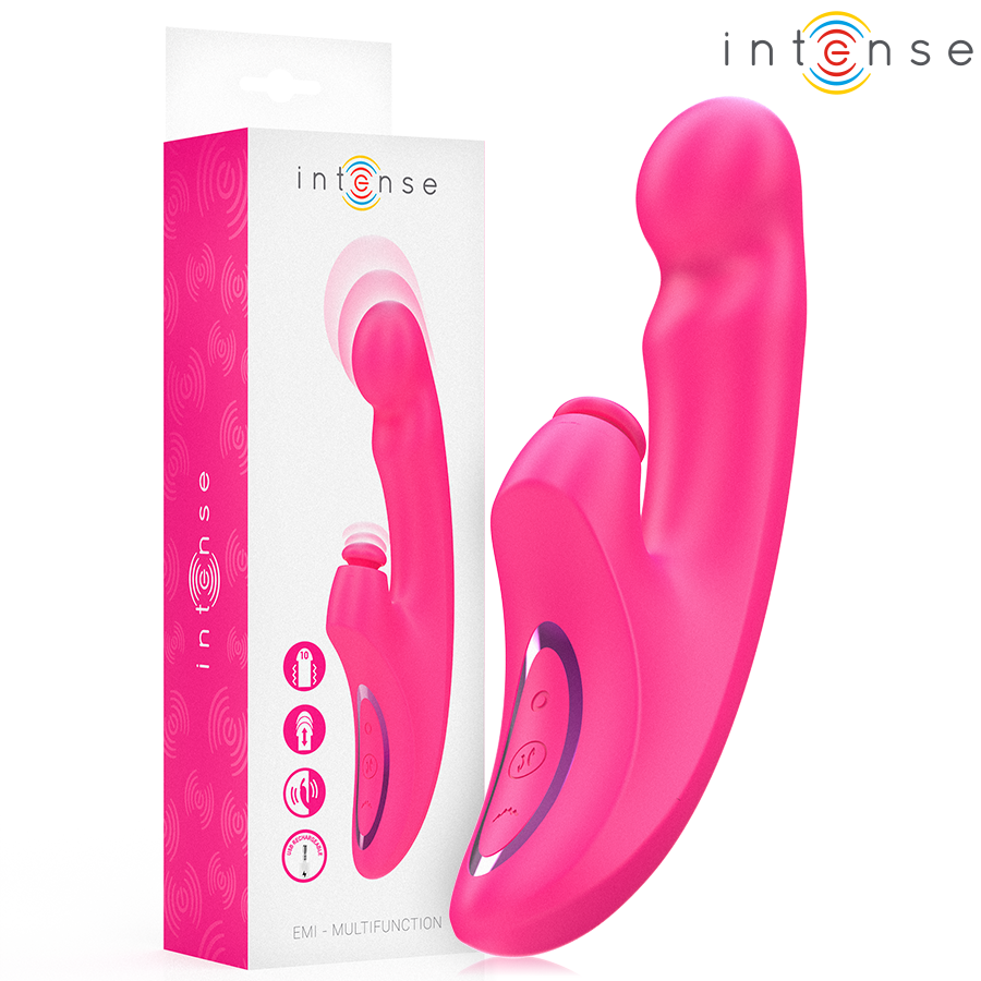 INTENSE - WIBRATOR EMI 13,5 CM WIELOFUNKCYJNY 3 W 1 10 WIBRACJI RÓŻOWY