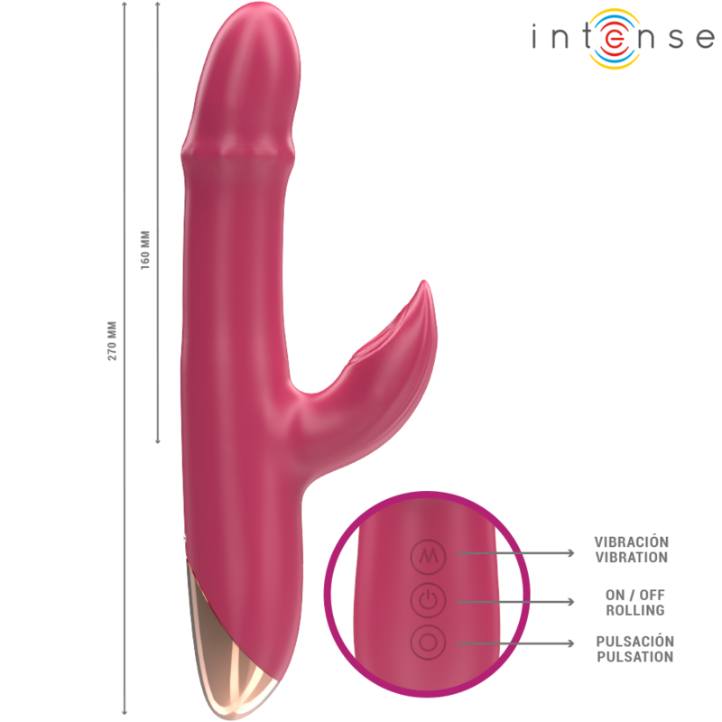 INTENSE - CHLOE WIBRATOR WIELOFUNKCYJNY 3 W 1 CZERWONY