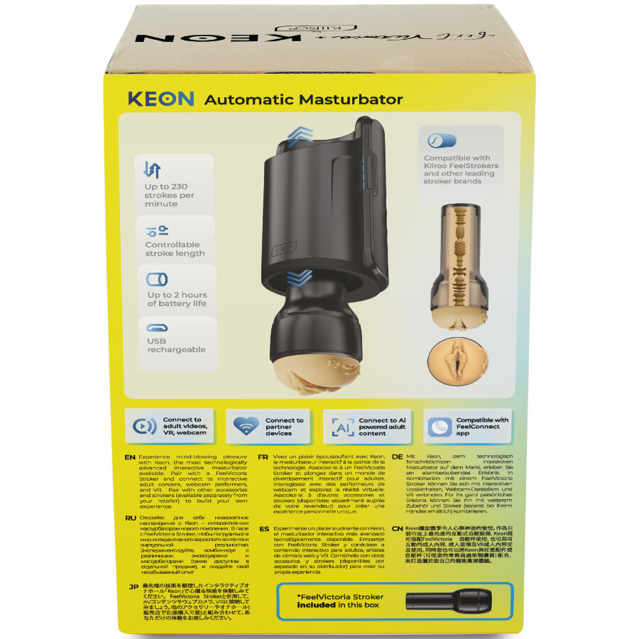 KIIROO - ZESTAW WIFI KEON AUTOMATYCZNY MASTURBATOR VICTORIA JUNE + FEEL STROKER