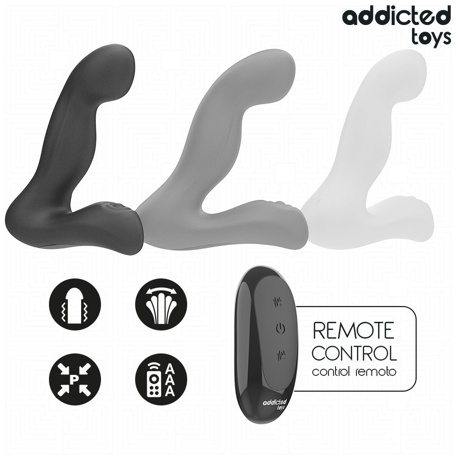 ADDICTED TOYS - OSCYLACYJNY MASAŻER PROSTATY Z PILOTEM I TRYBEM PULSACYJNYM