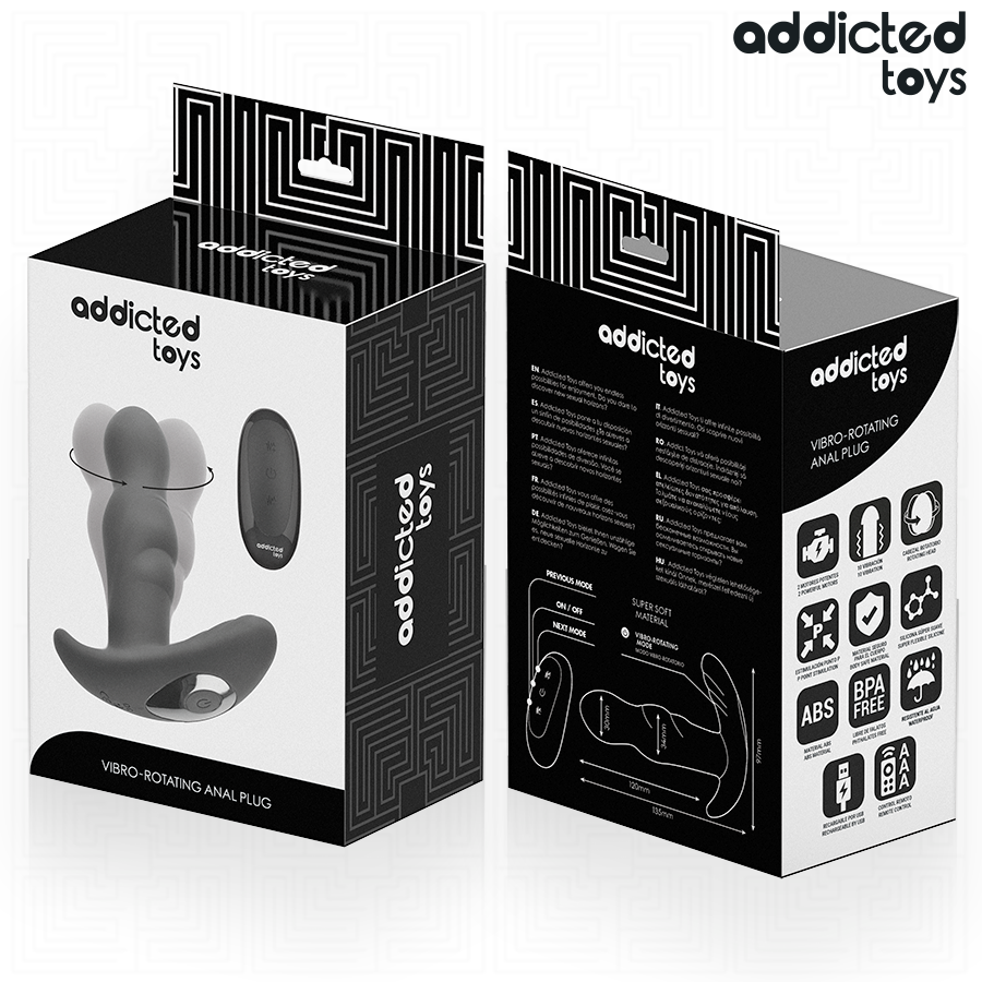 ADDICTED TOYS - OBROTOWY WIBRUJĄCY KOREK ANALNY Z PILOTEM
