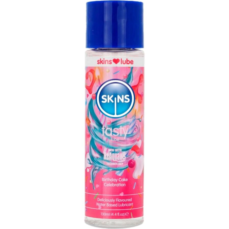 SKINS - PYSZNY LUBRYKANT NA BAZIE WODY O SMAKU TORTU URODZINOWEGO 130 ML