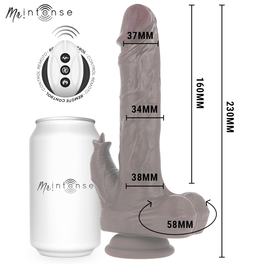 MR INTENSE - MORGAN REALISTYCZNA WIELOFUNKCYJNA LALKA Z WIBRACJAMI I PILOTEM GÓRA DÓŁ 23 CM -O- 3,5 CM