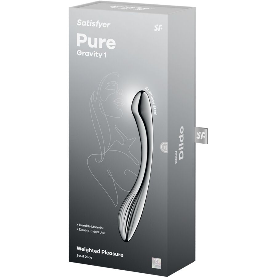 SATISFYER - PURE GRAVITY 1 DILDO DWUSTRONNY ZE STALI NIERDZEWNEJ