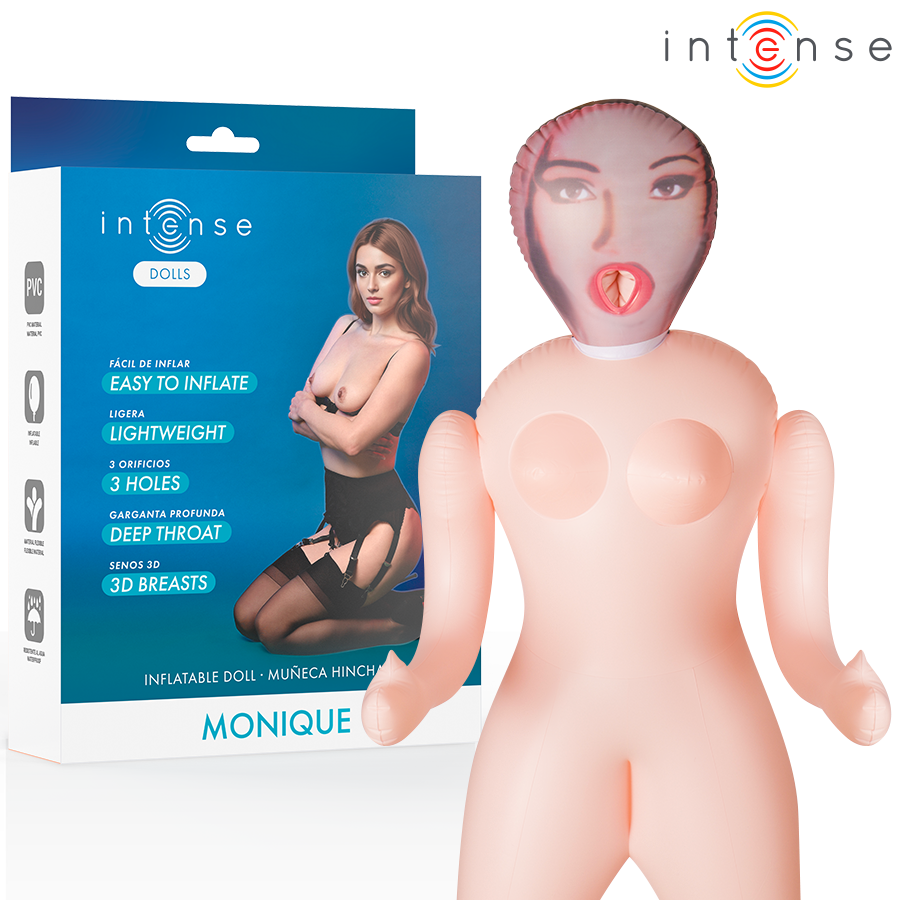 INTENSE DOLLS - Dmuchana LALKA MONIQUE Z TRZEMA OTWRAMI