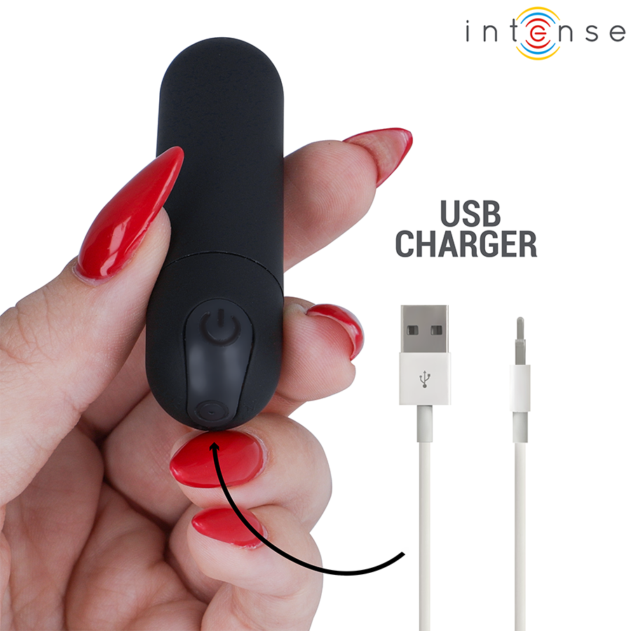 INTENSE - KAREN MINI RECHARGEABLE VIBRATING BULLET BLACK