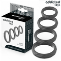 ADDICTED TOYS - ZESTAW TEKSTUROWYCH PIERŚCIENI NA PENISA W 4 ROZMIARACH