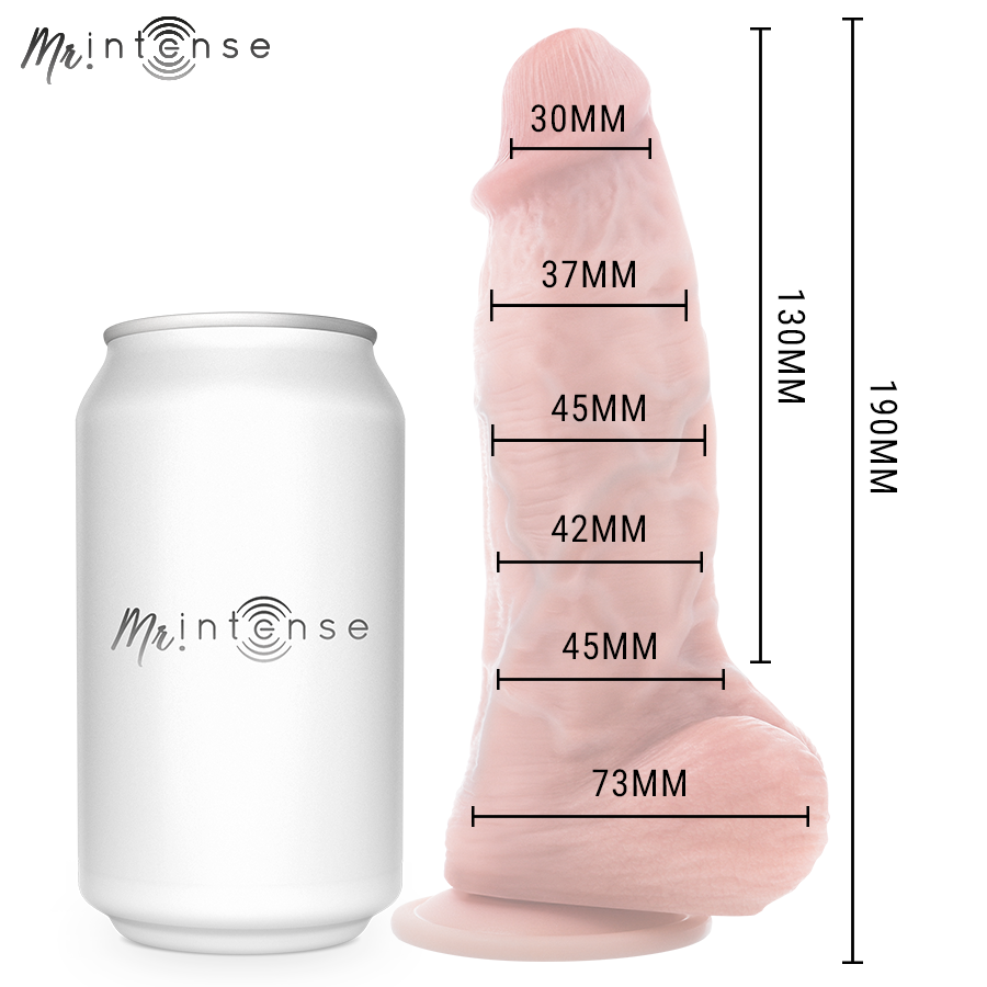 MR INTENSE - MAŁE SILIKONOWE DILDO SPENCER 19 CM -Ø- 4,5 CM