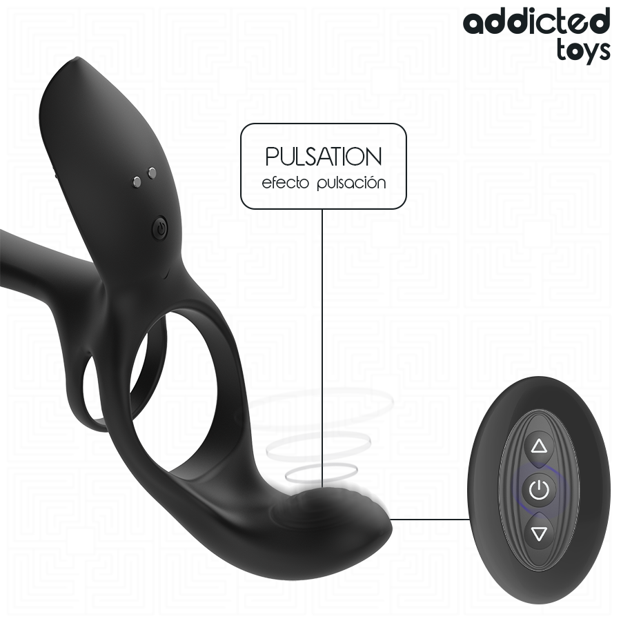 ADDICTED TOYS - DOUBLE PENIS RING WITH CLITORAL STIMULATOR