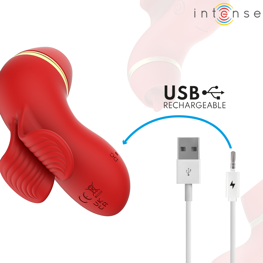 INTENSYWNY – STYMULATOR ŁECHTACZKI Z 4 GŁOWICAMI, SSĄCY, PUKAJĄCY, ŁASKOCZĄCY I LIŻĄCY