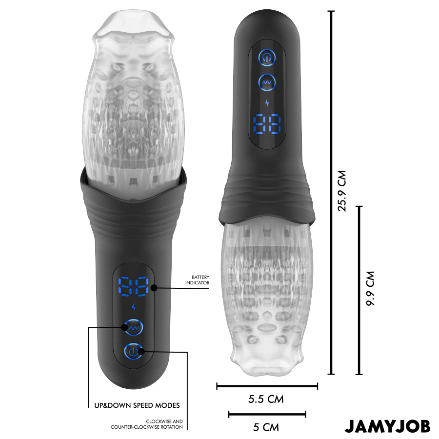 JAMYJOB - MASTURBATOR BLOW-R Z FUNKCJĄ WSUWANIA I OBROTÓW