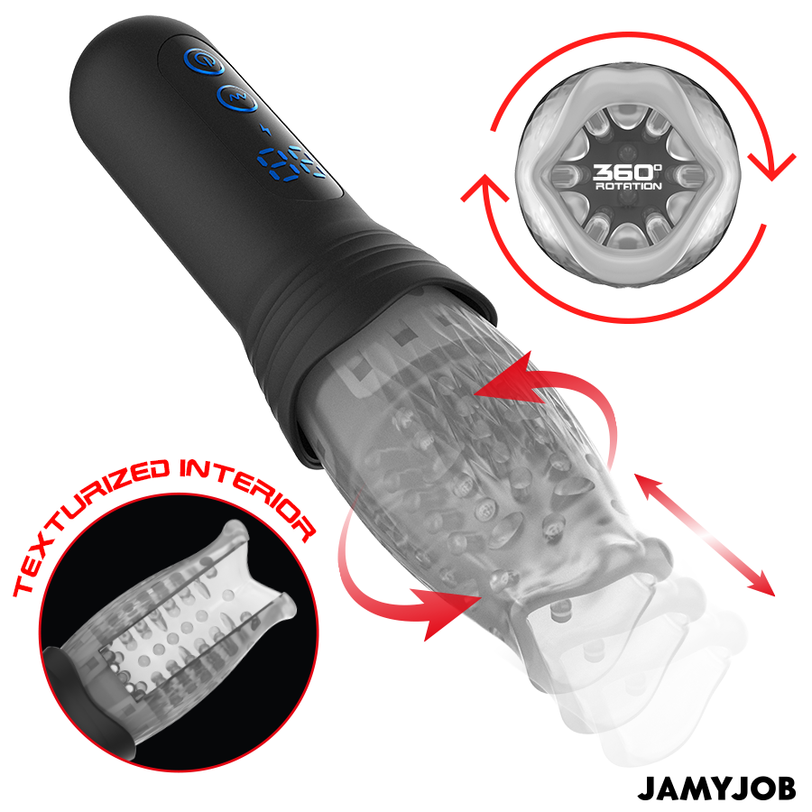 JAMYJOB - MASTURBATOR BLOW-R Z FUNKCJĄ WSUWANIA I OBROTÓW