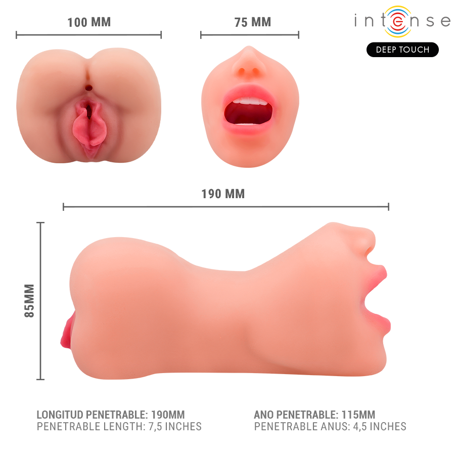INTENSYWNY GŁĘBOKI DOTYK – MASTURBATOR RILEY Z PODWÓJNYMI USTAMI I POCHWĄ