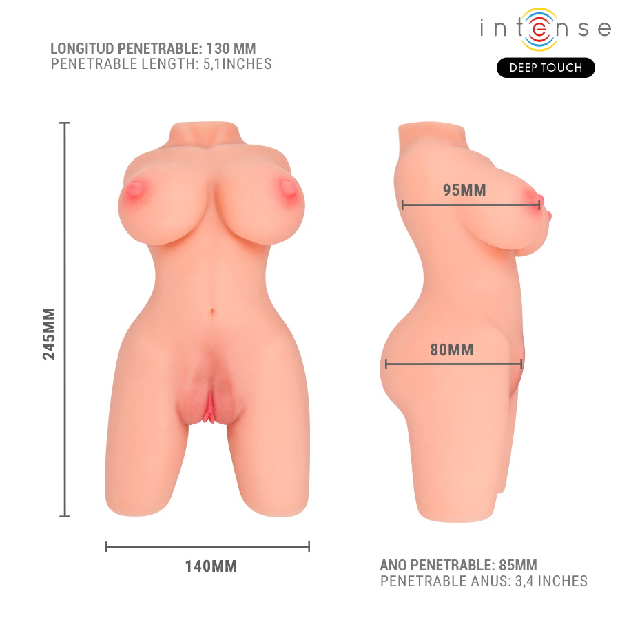INTENSYWNY GŁĘBOKI DOTYK – MASTURBATOR JESSE TORSO Z PODWÓJNĄ POCHWĄ I ODBYTEM